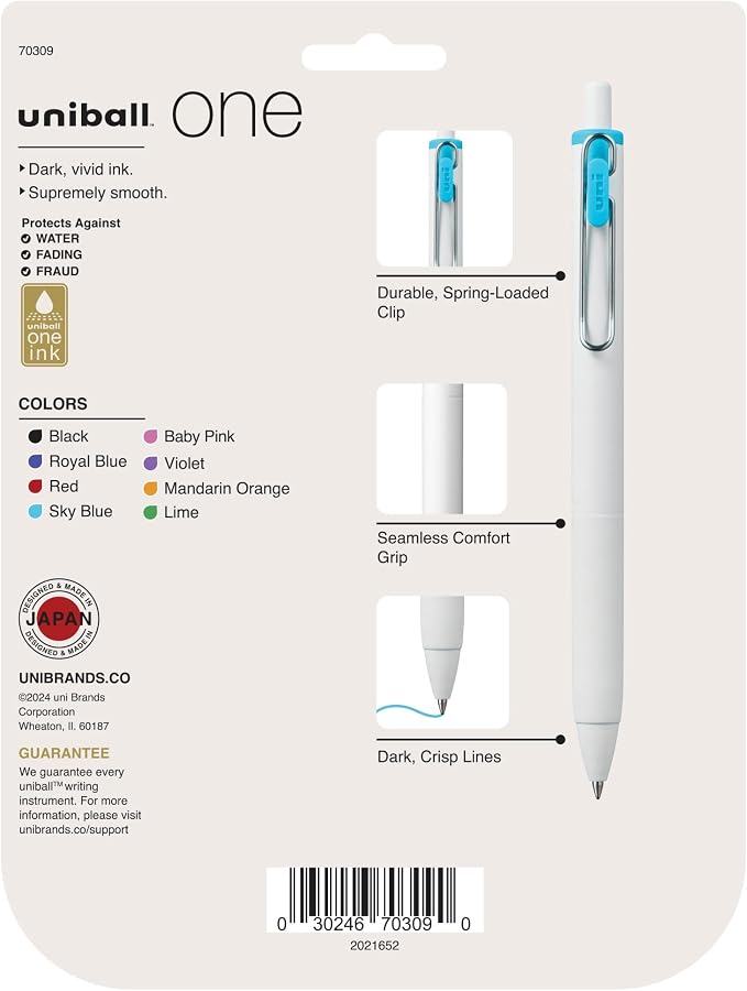 uniball one Retractable Gel Pens, Medium Point, 8 Pack - Image 7
