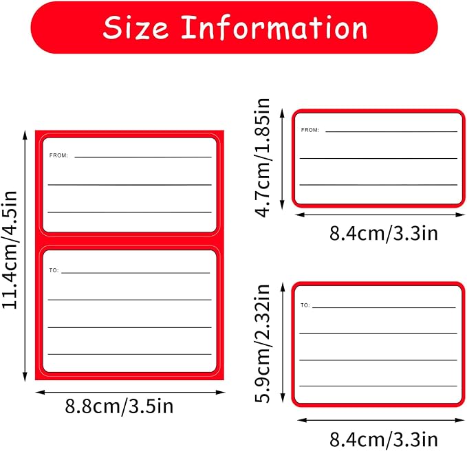 50 Sheets Address Labels, 3.5 x 4.5 Inch to/from Address Mailing Labels - Image 2