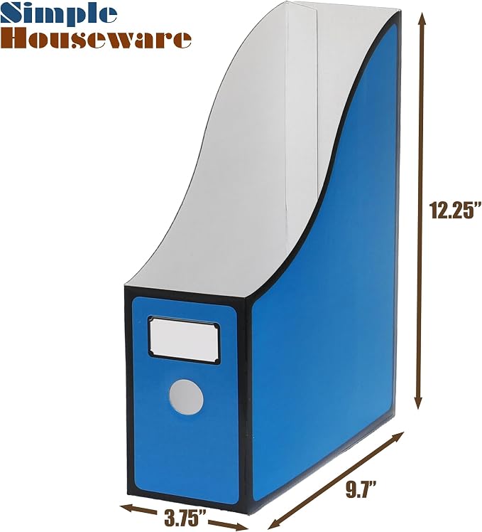 Simple Houseware 12-Pack Magazine File Holder Box, Foldable Cardboard Organizer - Image 9