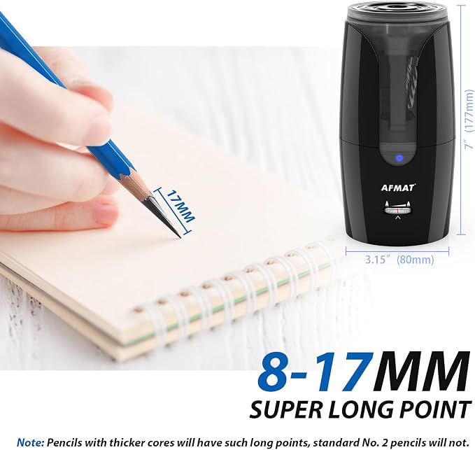 AFMAT Rechargeable Long Point Pencil Sharpener - Image 2