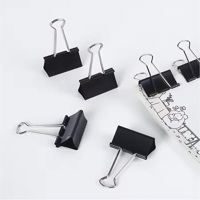 60 Pack Binder Clips Medium, 1.25 Inch/32mm Black Binder Paper Clips - Image 6