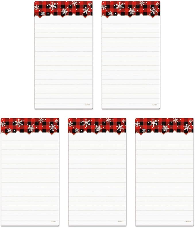 Current Buffalo Plaid Magnetic Holiday Notepad Set – Set of 5 Memo Pads - Image 2