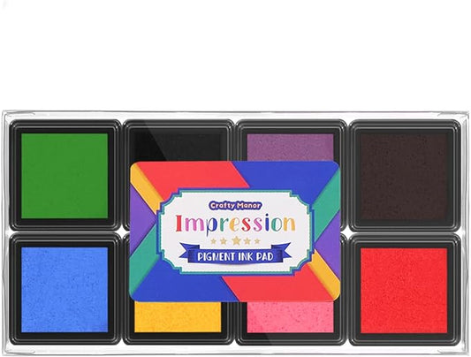 CraftyManor Mini 8 Color Pigment Ink Pads by CraftyManor