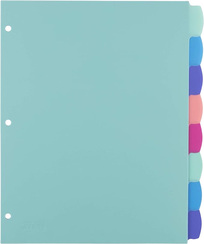 Avery Write & Erase Dividers for 3 Ring Binders, 8 Tabs per Set, Binder - Image 3