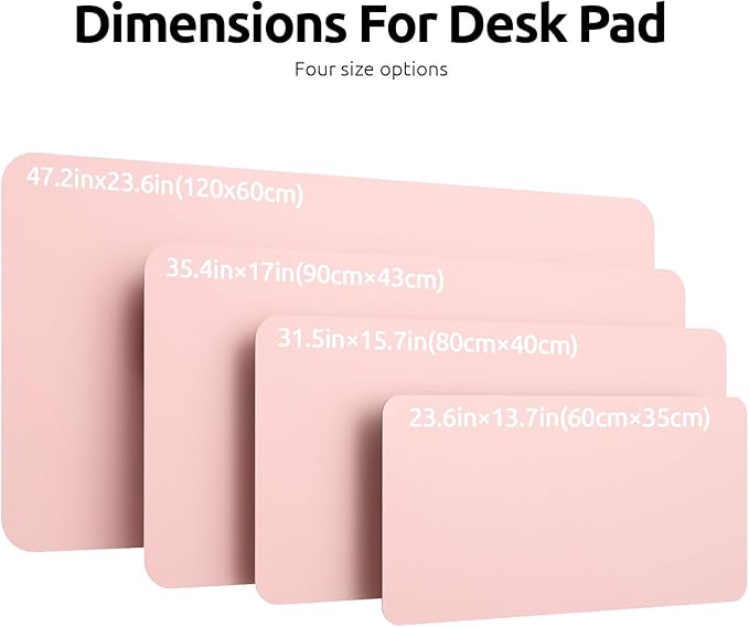 YSAGi Leather Desk Protector, Office Mat, Large Mouse Mat, Non-Slip PU Leather Blotter, Laptop Pad, Waterproof Writing Pad for Office and Home (Light Pink, 23.6" x 13.8")-DeskLoop Office