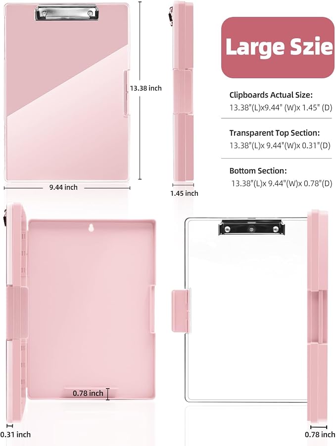 Clearview Clipboard with 2 Storage, Dry Erase 8.5x11 Heavy Duty ClipBoards - Image 8