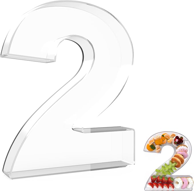 13.8" Extra Large Acrylic Number Charcuterie Board Box, Reusable Fillable by RUFHVTY