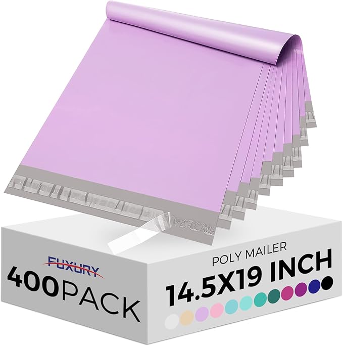 Fuxury Poly Mailers 14.5x19 Inch 400 Pcs Bulk Shipping Bags by Fuxury