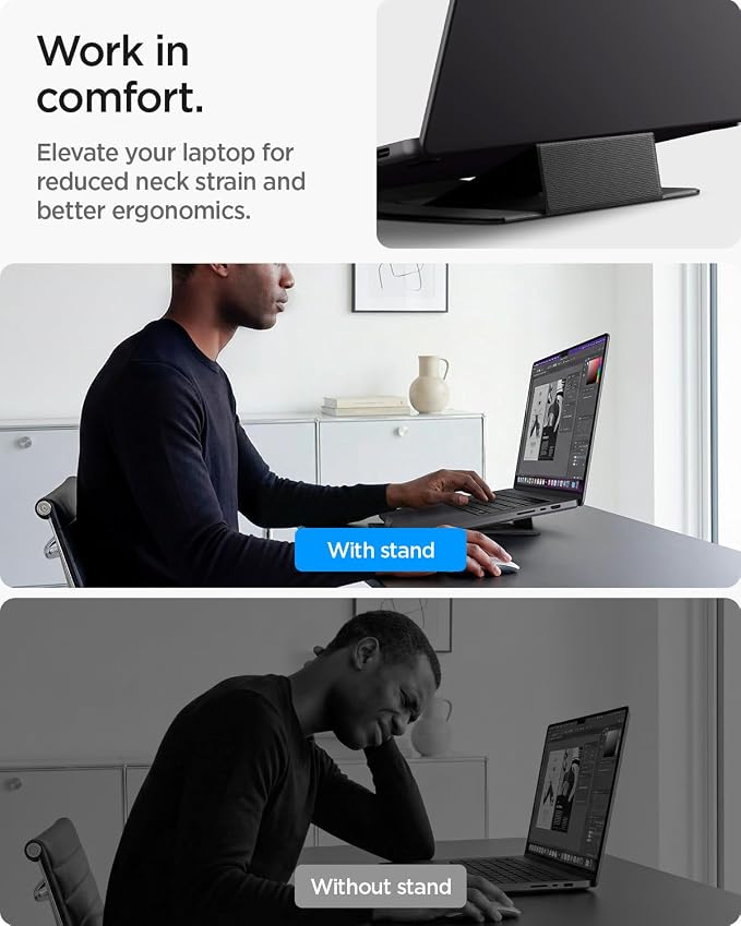 Spigen Slim Fold Portable Laptop Stand Foldable Ergonomic Angle Lift Anti-Slip - Image 4