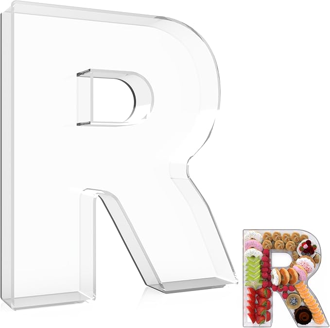 13.8" Extra Large Acrylic Letter Charcuterie Board Box, Reusable Fillable by RUFHVTY