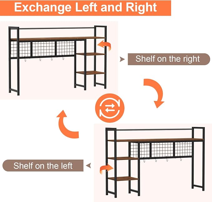 Snughome Desk Shelf, 44.9" Desktop Organizer Shelf, Desk Hutch - Image 9