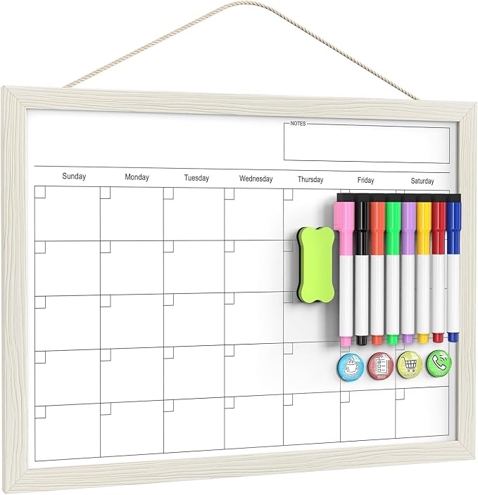 Calendar Whiteboard for Wall, 17x13 Inches Dry Erase Calendar for Wall by Tankee