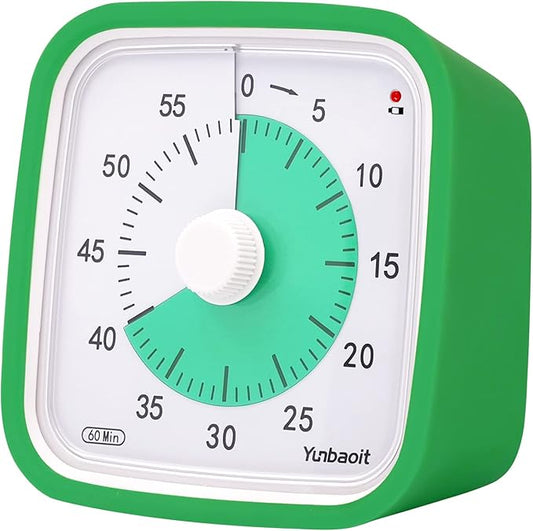 Yunbaoit Visual Timer with Protective Case, 60 Minute Silent Countdown Timer by Yunbaoit