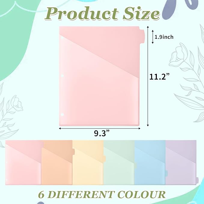 Epakh 6 Pcs Binder Dividers for 3 Rings Binders Index Dividers - Image 2