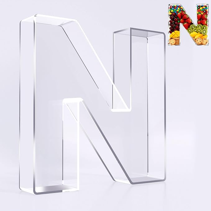 Ledido 10’’ Acrylic Letter Charcuterie Board Box, Reusable Fillable Serving Tray by Ledido