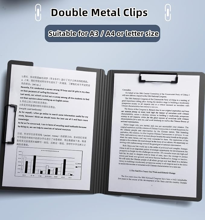 Clipboard Folder, 6 Pack A4 Foldable Clipboards File Folder Flip Writing Pad - Image 2