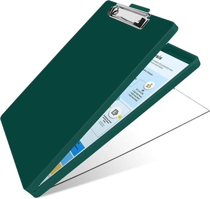 SFLHHDM Clipboard with Storage, Heavy Duty Clip Boards 8.5x11 with 2 Storage by SFLHHDM