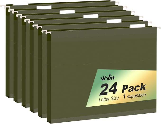 ViVin Hanging File Folders, 1/5-Cut Adjustable Tabs by ViVin