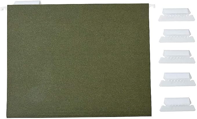 Staples Recycled Reinforced Hanging File Folders, Letter Size, Standard Green by Staples