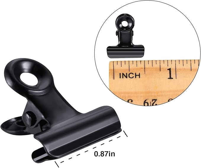 Boao 100 Pieces Metal Clips 0.87 Inch Black Mini Hinge Clips Small Binder Paper - Image 4