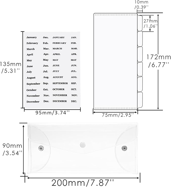 NatSumeBasics 6-Tab Clear Cash Envelope Stuffing Wallet - Image 6