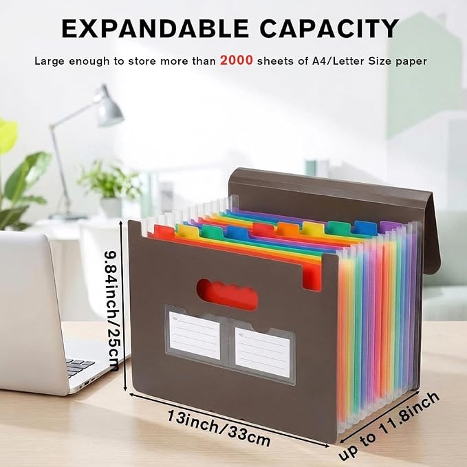 Accordion File Organizer, 13 Pockets Expanding File Folder - Image 2