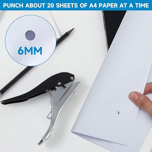 Hole Punch 1/4 inch, Heavy Duty Single Hole Punch Adjustable Hole Spacing - Image 6