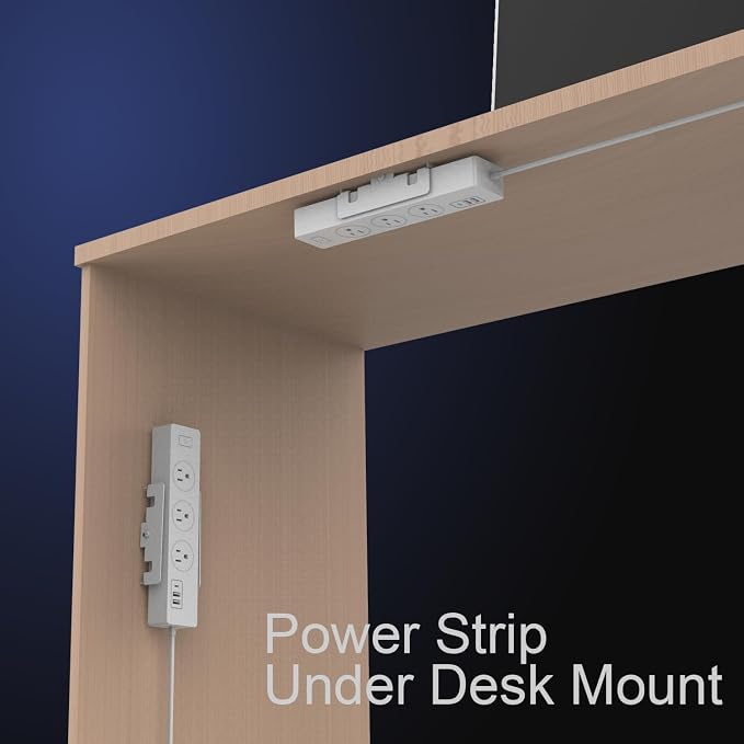 Monzlteck Universal Power Strip Mount, Put Your Power Strip Under the Desk or - Image 7