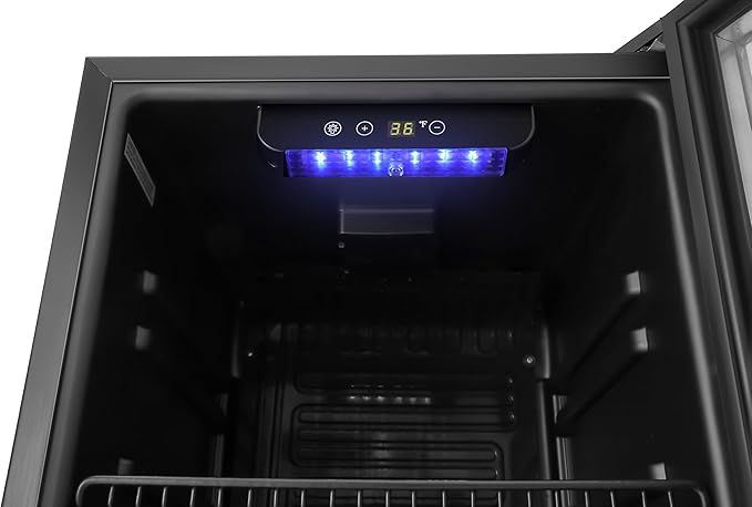 KoolMore 18 in. 3.2 Cu. Ft. Beverage Refrigerator Merchandiser with Stainless Steel Trim and Touch Panel For Soda, Beer or Wine Perfect for Use in a Commercial or Home Setting, ETL Listed (KM-BR32SS)-DeskLoop Office