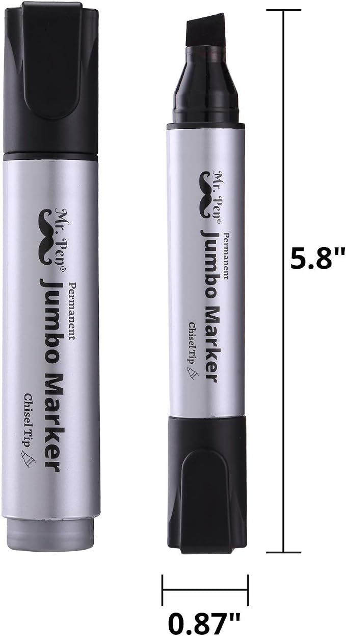 Mr. Pen- Jumbo Permanent Markers, 4 Pack, Chisel Tip | Wide Tip, Thick - Image 5