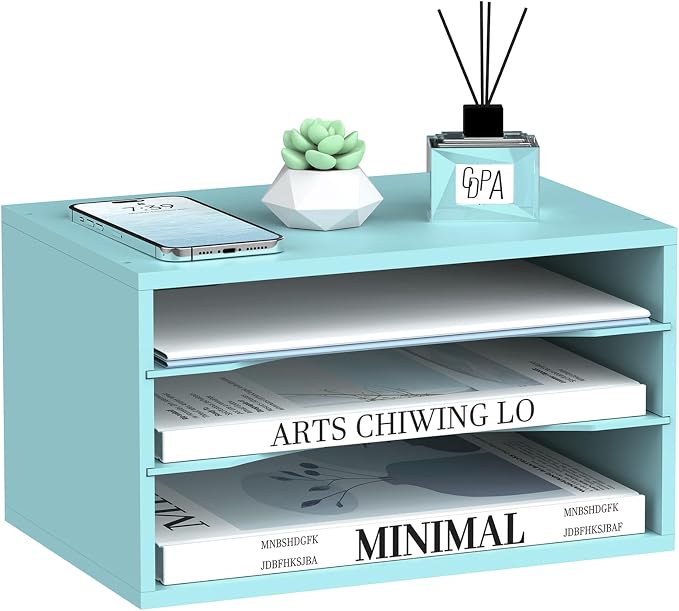 SUPEASY Wood Desk Organizer, 3 Tier Paper File Organizer by SUPEASY