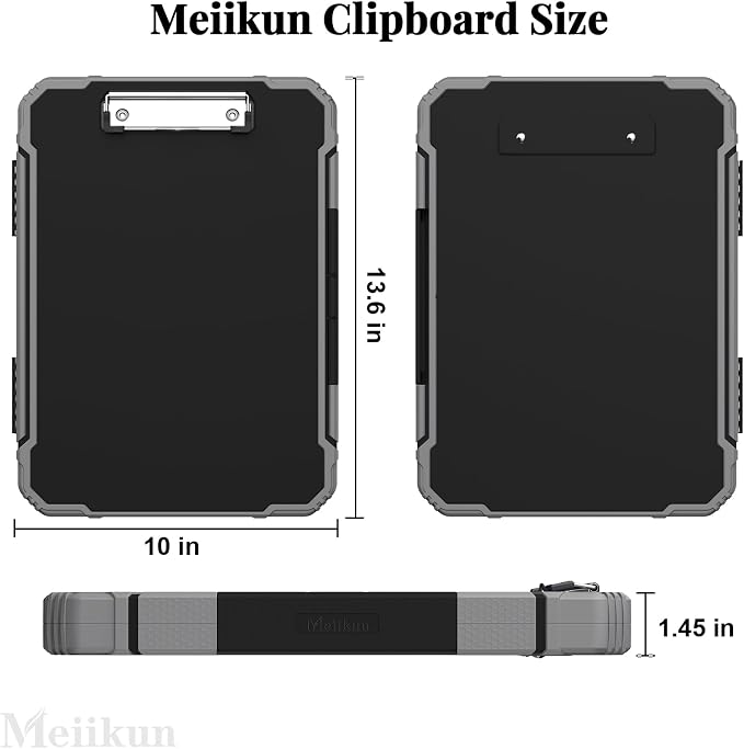 Meiikun Clipboard with Storage, Rugged Shockproof Protective, Internal Pen - Image 2