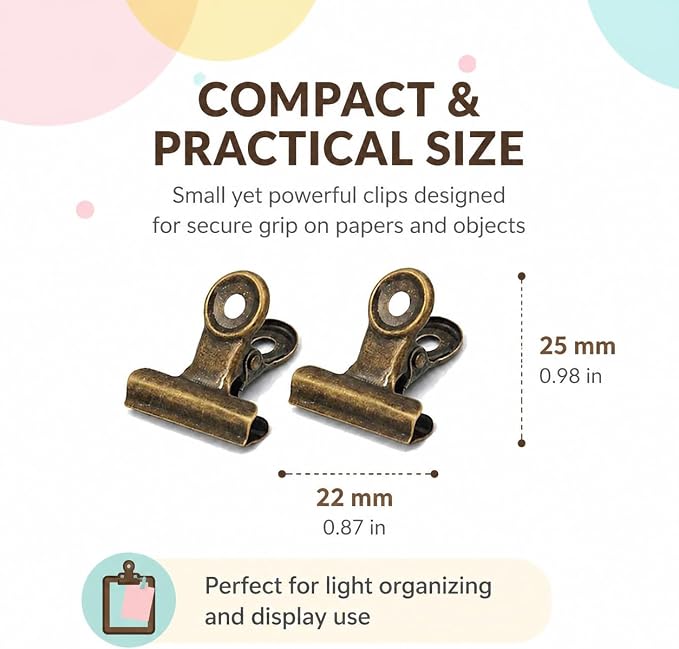 20 Pack Metal Clips with Push Pins Bulldog Clips - Image 3