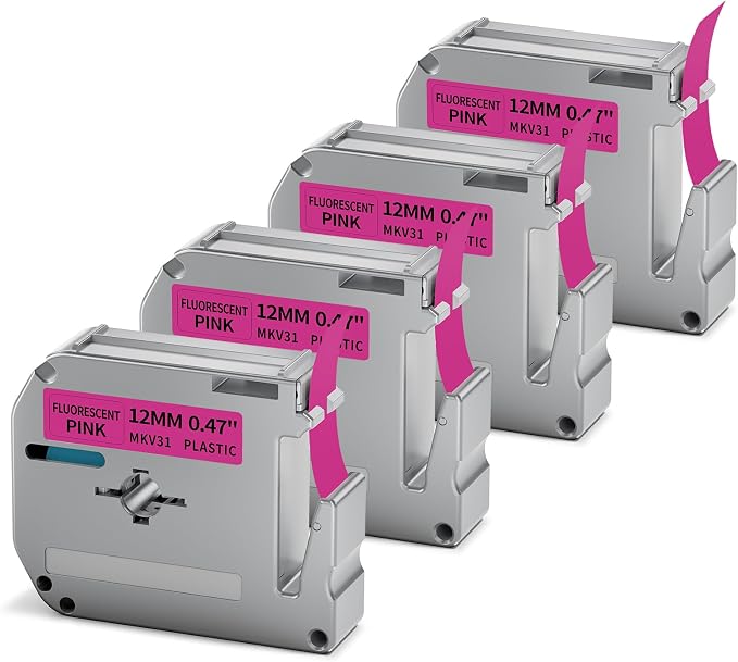 Replacement for Brother M Tape Neon Pink 12mm 0.47 M-KV31 P Touch Label | by Labelife