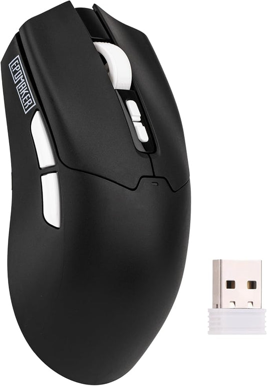 EPOMAKER Click Lite Wireless Gaming Mouse, 800 to 12,000 DPI Adjustable, PAW3311 Sensor, 500mAh, 59g, 2.4G/BT/USB-C Rechargeable Wireless Mouse with 5 Programmable Buttons for PC/Mac/Linux (Black)-DeskLoop Office
