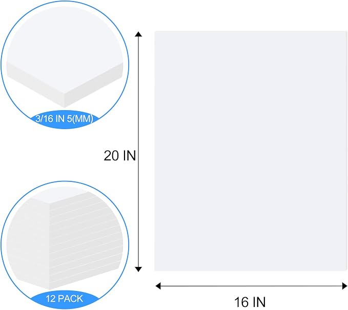 ToLanbbt 12 Pack White Foam Board, Displaying - Image 2