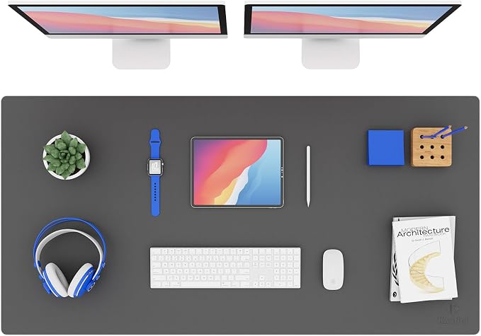 K KNODEL Large Office Leather Desk Mat, Mouse and Keyboard Pad, Computer and by K+KNODEL
