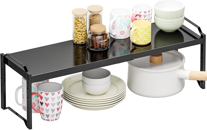 1 Pack Expandable Cabinet Countertop Shelves, Stackable Shelves Organizers by X-cosrack