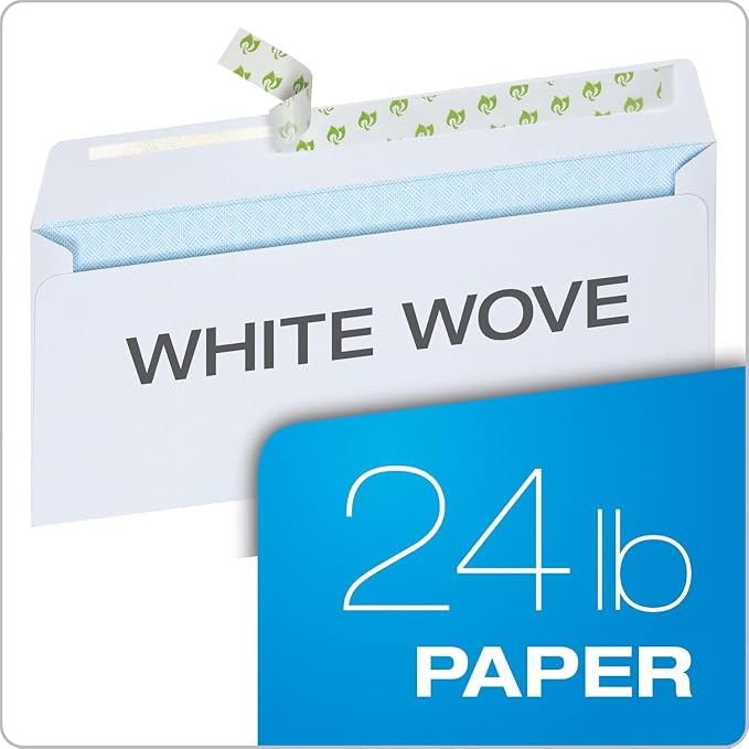 Quality Park #10 Security Envelopes, No Window, 24-lb White Wove, 4-1/8" x - Image 3