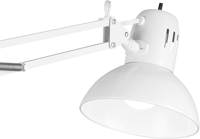 Globe Electric 52847 31.5 Inch Swing Arm Clamp-On White Desk Lamp - Image 9