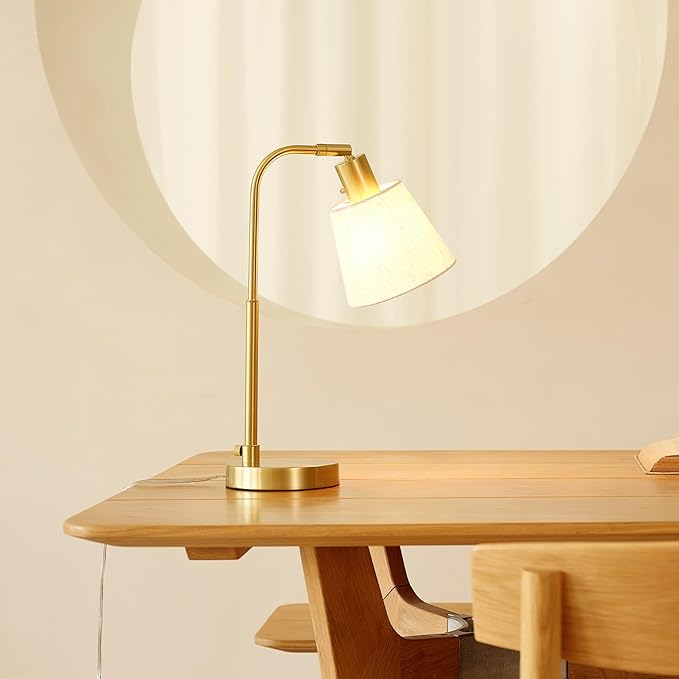 Globe Electric 61000057 16" Desk Lamp, Matte Brass Finish, Adjustable Pivot - Image 2