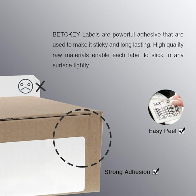 BETCKEY - 2.25" x 2" (57 mm x 51 mm) UPC Barcode & Address Labels Compatible with Zebra & Rollo Label Printer,Premium Adhesive & Perforated [1 Rolls, 700 Labels]-DeskLoop Office