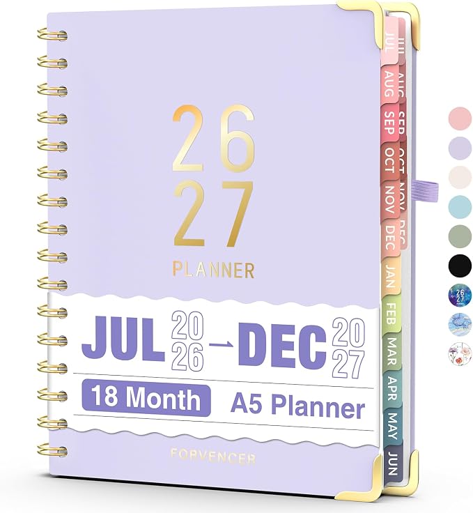 Jul 2026 - Dec 2027 Planner, Forvencer 18 Month Academic Planner 2026-2027 by Forvencer