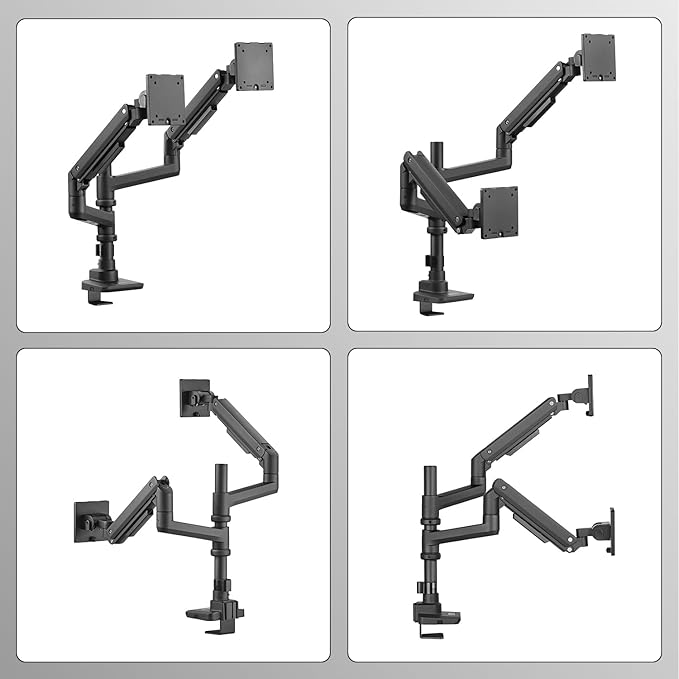 Dual Monitor Arm for 17-49 Inch Ultrawide Screens – Heavy Duty Monitor Arm Desk Mount – VESA Mount with Clamp and Grommet Base – Holds Up to 44 lbs. Each-DeskLoop Office