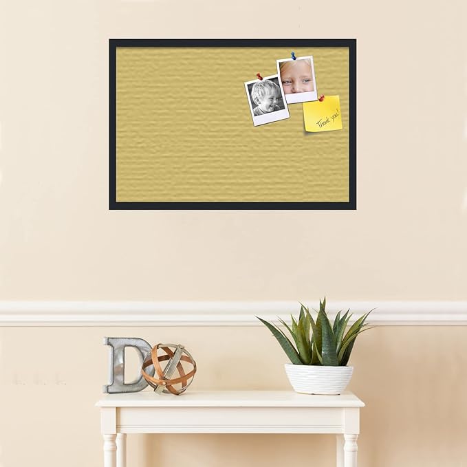PinPix 30x20 Inch Cork Bulletin Board. This Decorative Framed Pin Board Comes with Honey Pastel Design and a Satin Black Frame. Ideal for Home Office Decor or Message Board (PinPix-1810)-DeskLoop Office
