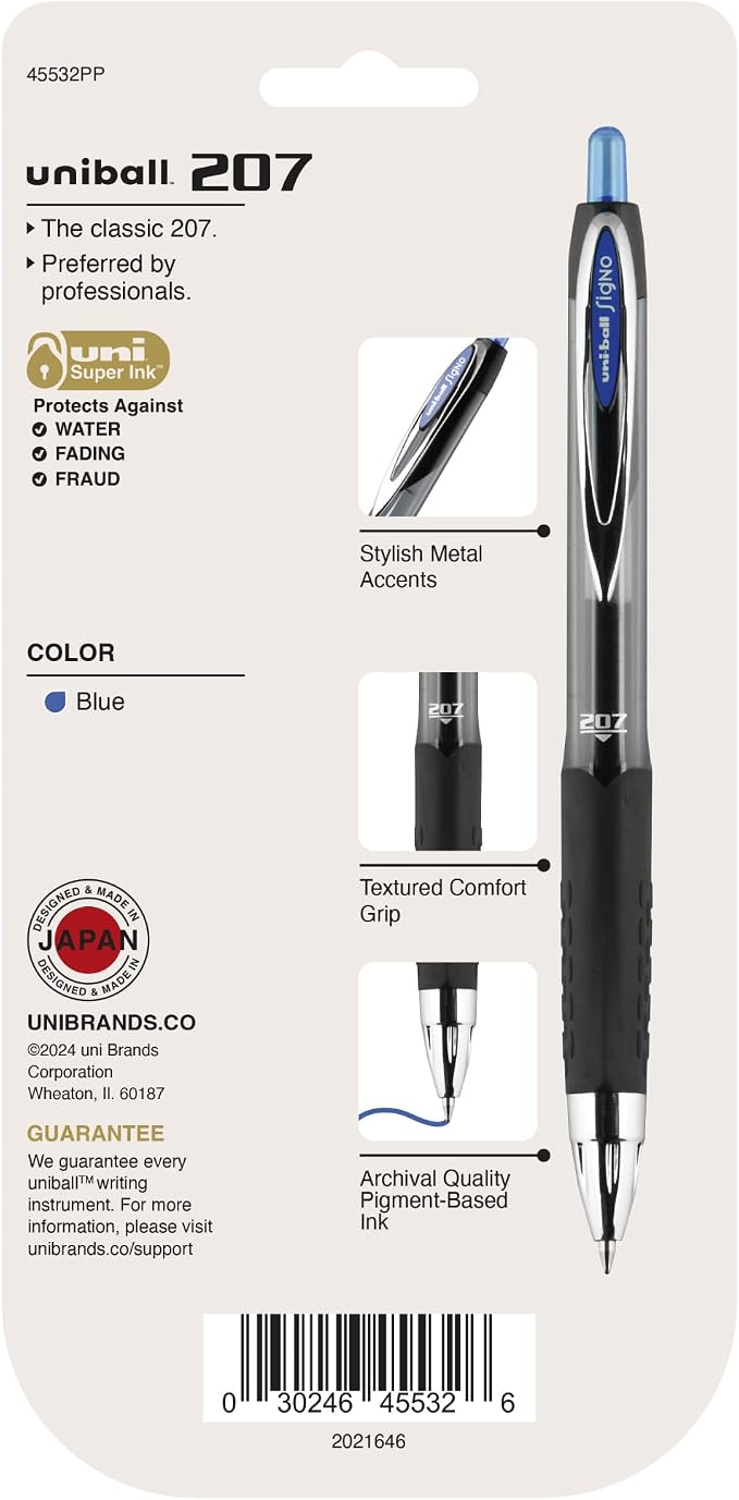 uni-ball® Signo Gel 207™ Retractable Gel Pens, Medium Point, 0.7 mm - Image 8