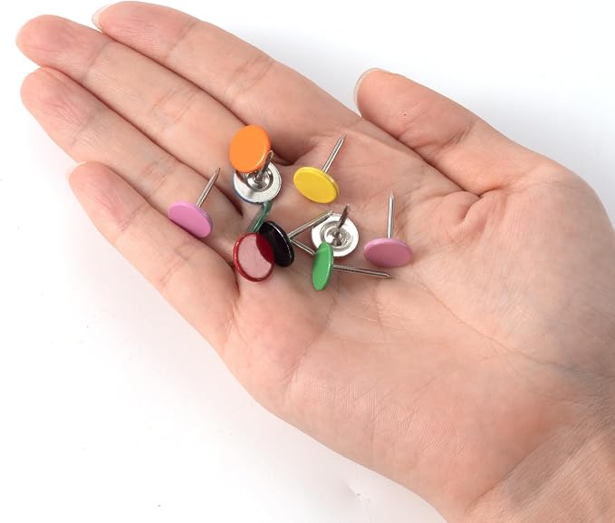 100pcs Metal Thumb Tacks, Heavy Duty Flat Head Push Pins, Upholstery Tacks - Image 7