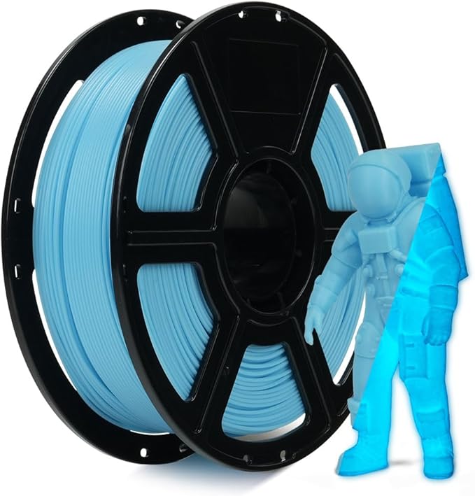 FLASHFORGE Glow in The Dark Rapid PLA Filament 1.75mm, High Flow Speedy 3D Printer Filament Luminous Blue, Max 500mm/s High-Speed Printing, High Brightness and Long-Lasting Glowing Effect-DeskLoop Office