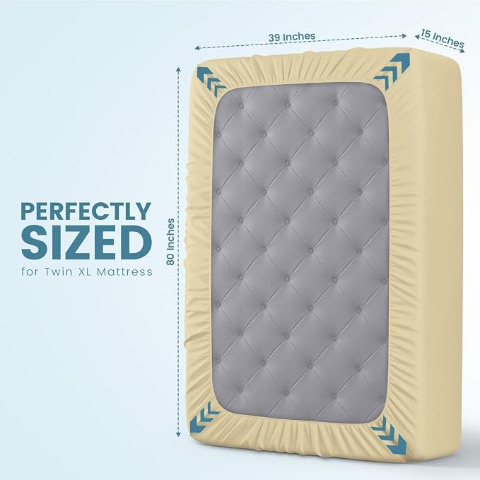 Twin XL Size Mattress Protector Waterproof, Premium 200 GSM Terry Mattress Cover - Image 4