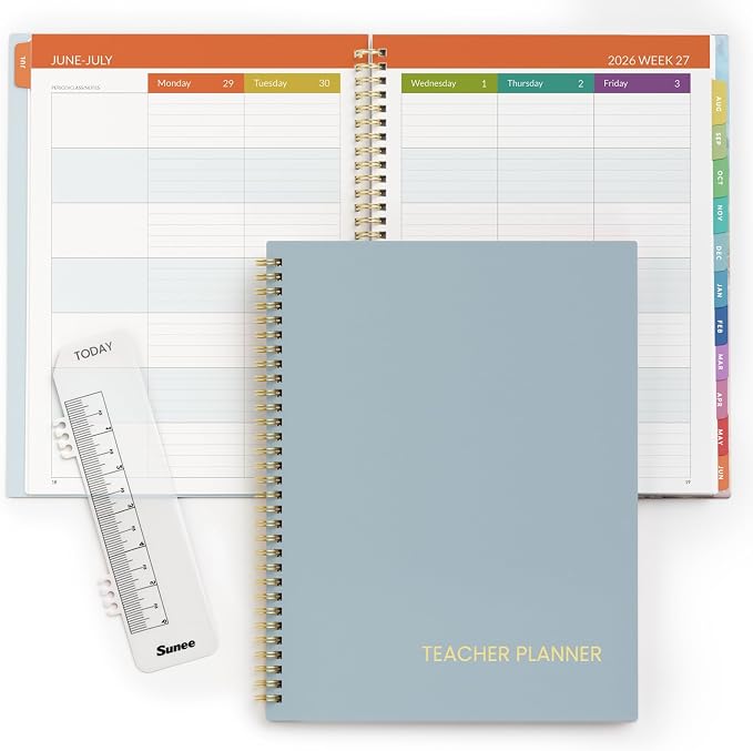 SUNEE Teacher Planner 2026-2027 Academic Year, 7 Periods Lesson Plan Book Jul by SUNEE